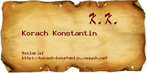 Korach Konstantin névjegykártya